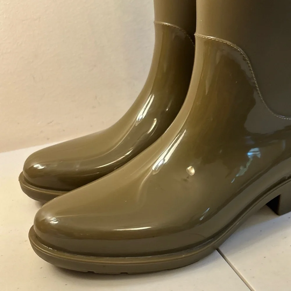 Sam Edelman Rubber Rain Glossy Knee-High Boots - Picture 10 of 14
